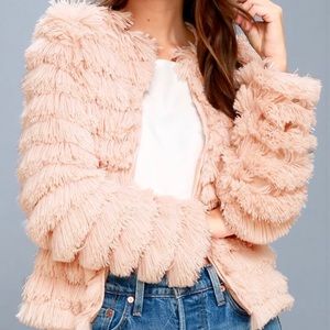 Pink fur jacket!